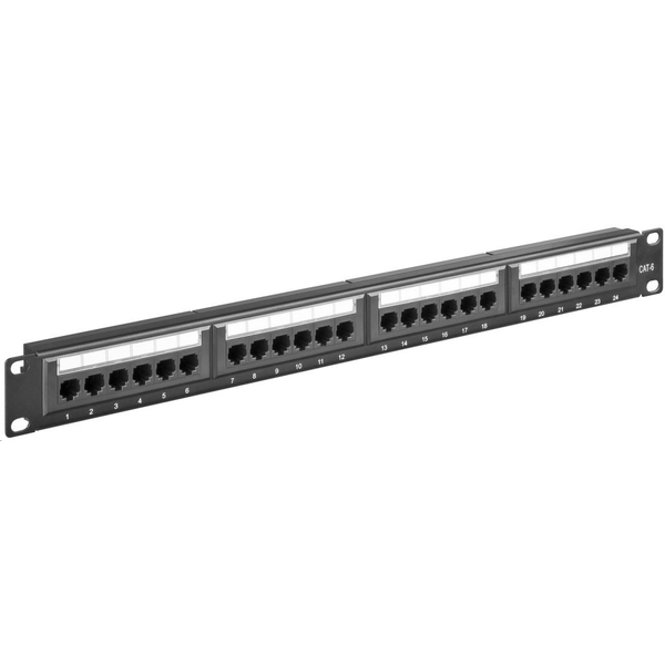 NET PATCH PANEL CAT6 24 PORT (19'') UTP ČIERNA