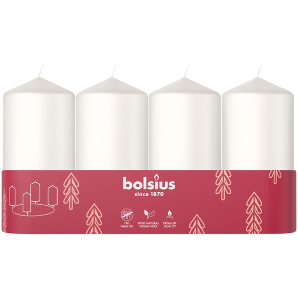 BOLSIUS Pillar Cloudy White 534 g, 4 db