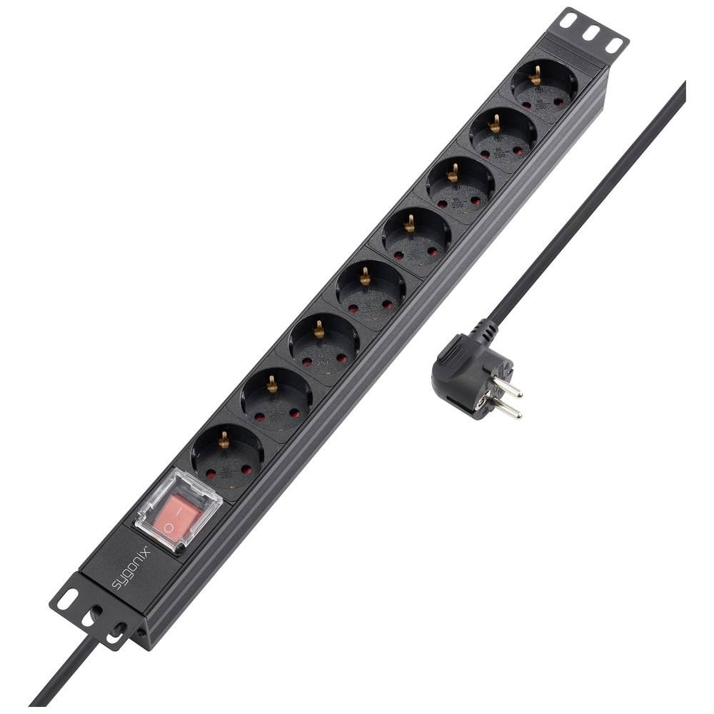 Sygonix védőérintkezős hálózati elosztó fekete (SY-5799002) (SY-5799002)