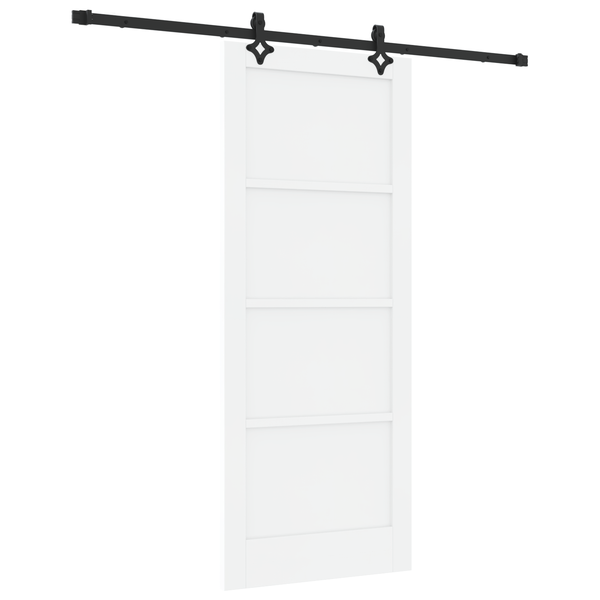 csúszóajtó vasalattal Fehér 83x202 cm Masszív fa fenyő