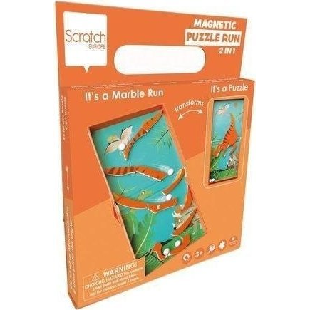 Magnetyczne puzzle Dinozaur i tor kulek gra 2w1