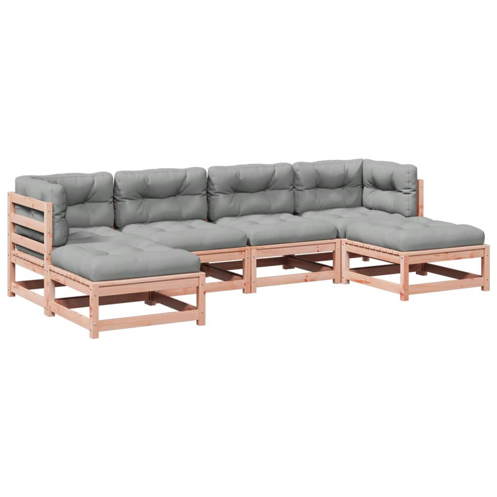 6 részes tömör duglászfenyő kerti társalgószett párnával (3295820)