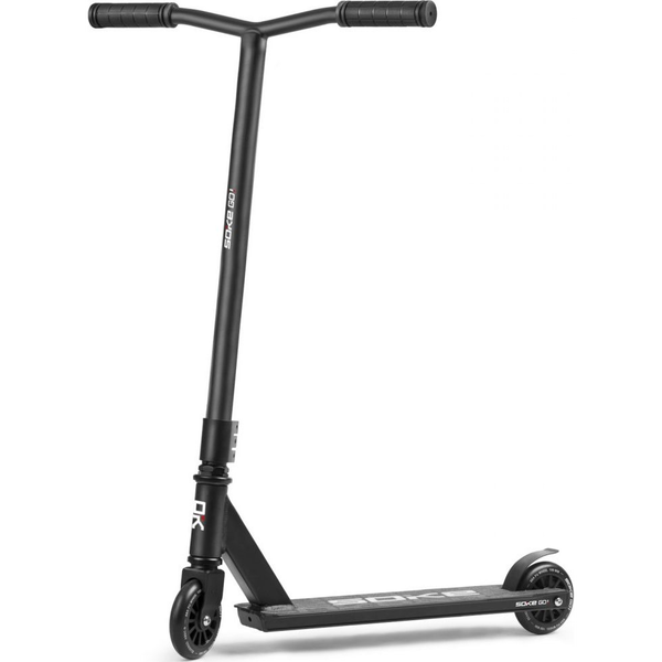 Kaszkadőr roller, SOKE GO!, fekete, 83 cm, 10 cm 88A PU kerekek, ABEC-9 csapágy, Y kormány, Flex Fender fék, tripla alumínium bilincs