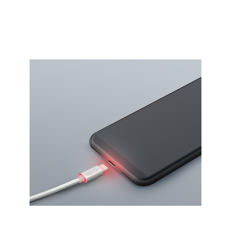 Delight Lightning apa - USB-C apa Adat- és töltőkábel 1m - Ezüst (55434-1)