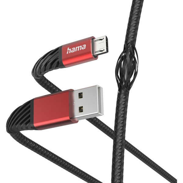 Hama Extreme cavo USB USB 2.0 1,5 m USB A Micro-USB B Nero, Rosso