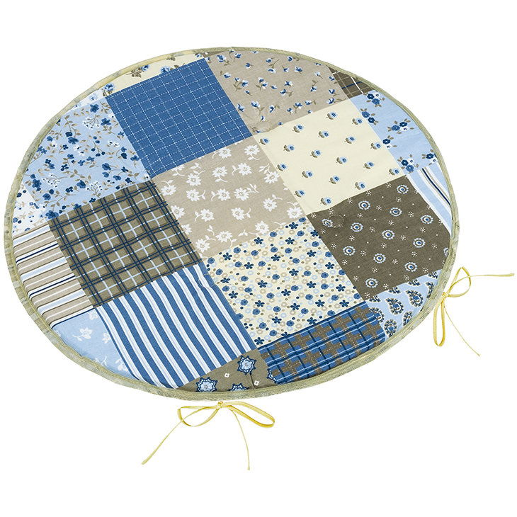BELLATEX Adéla Seat cushion 79/240 round smooth 40 cm patchwork blue (12580)