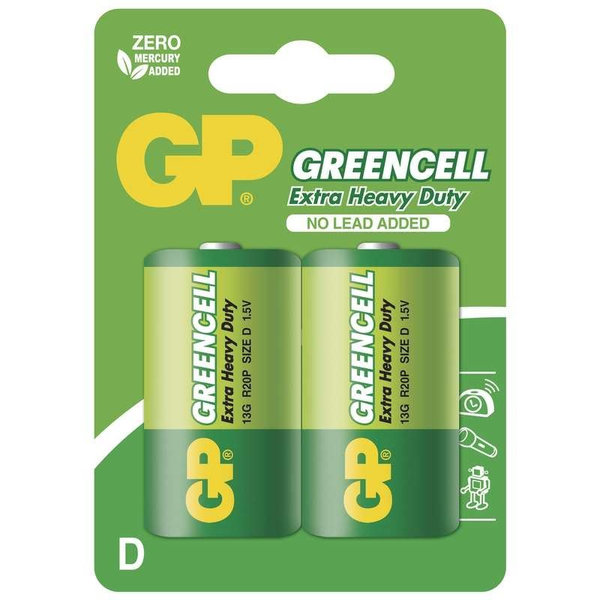 GP 1.5V Greencell 13G góliát (D) elem (2db/bliszter) (B1241)