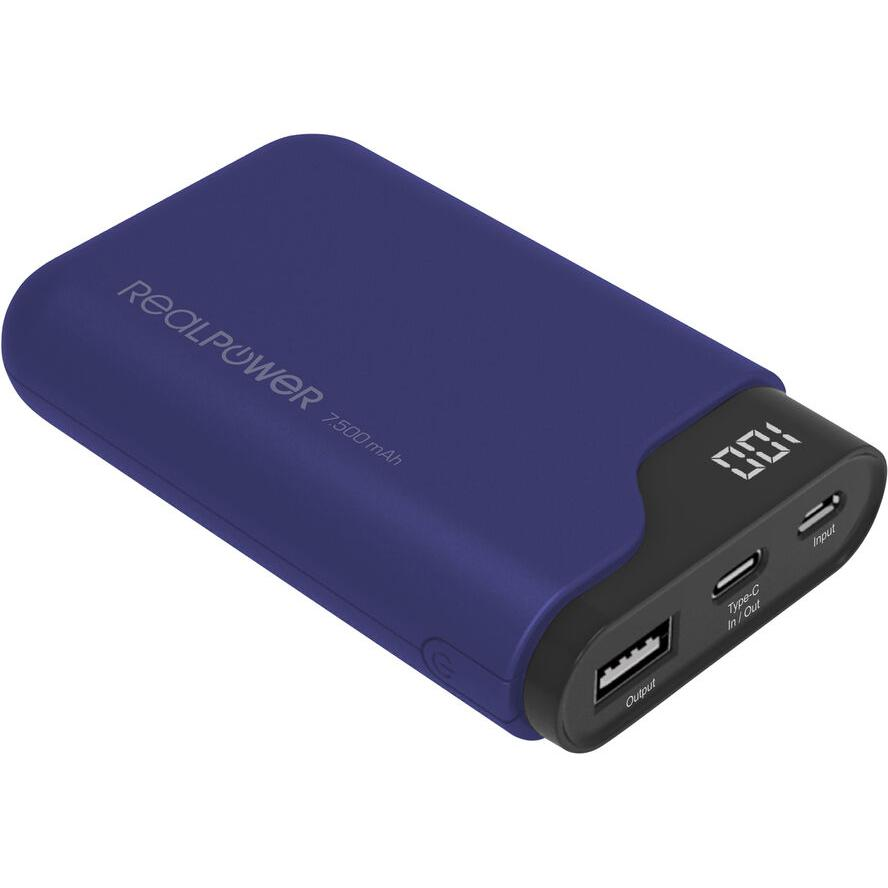 RealPower PB-7500C Powerbank 7500mAh Navy kék (333642)