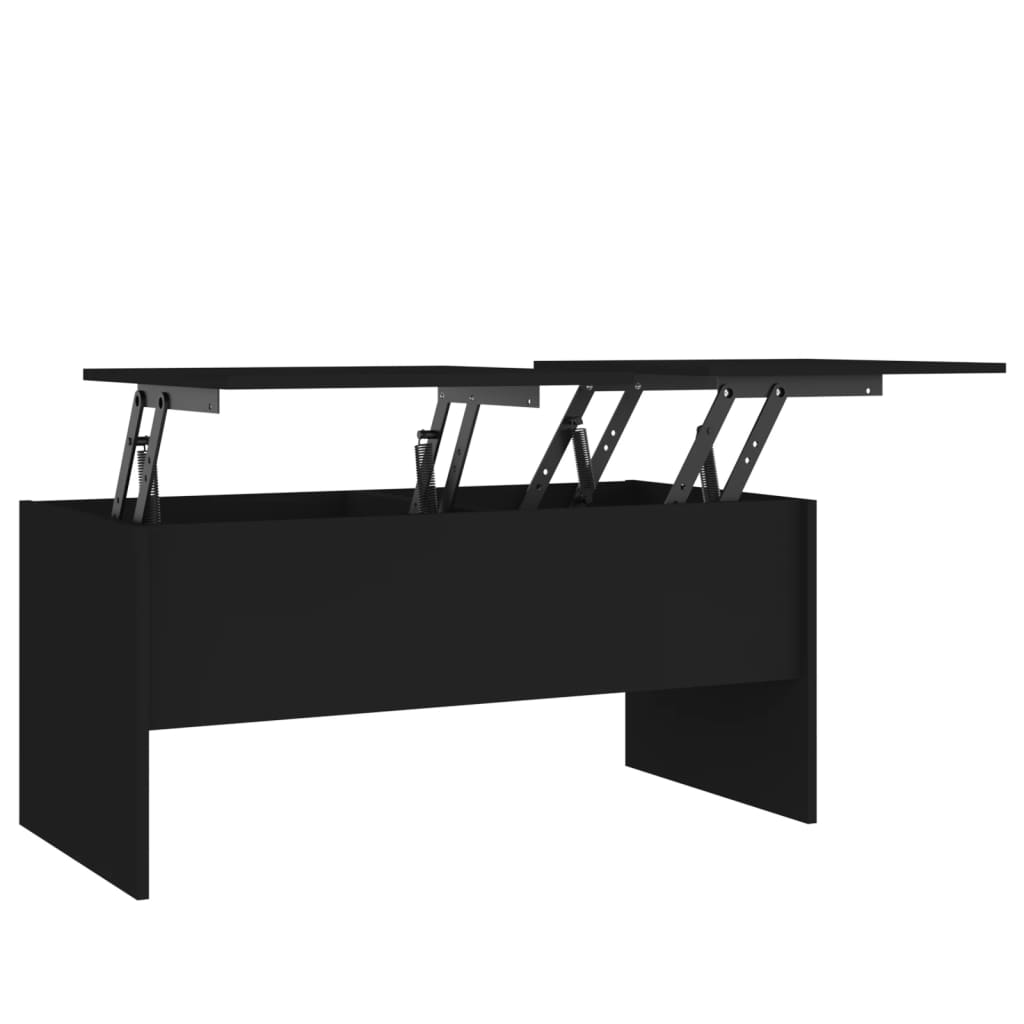 fekete szerelt fa dohányzóasztal 102 x 50,5 x 46,5 cm (809720)