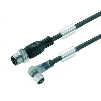 Weidmüller 9457760090 Érzékelő-/működtető összekötő, konfekcionált M12 Dugó, egyenes, Alj, hajlított 0.90 m Pólusszám: 3 1 db (9457760090)