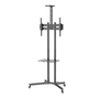 Стойка за мобилна телевизия на колела, мултимедийни рафтове, 37 - 70 инча, регулируема, черна, Techly, ICA-TR216T