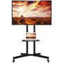 Стойка за мобилна телевизия на колела, мултимедийни рафтове, 37 - 70 инча, регулируема, черна, Techly, ICA-TR216T