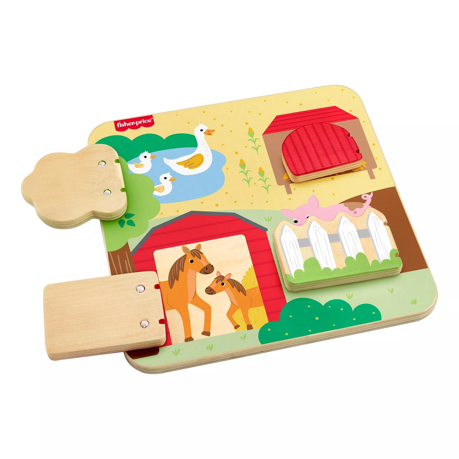 Fisher-Price Wood Fa Kukucska farm Bébijáték (JCY33)