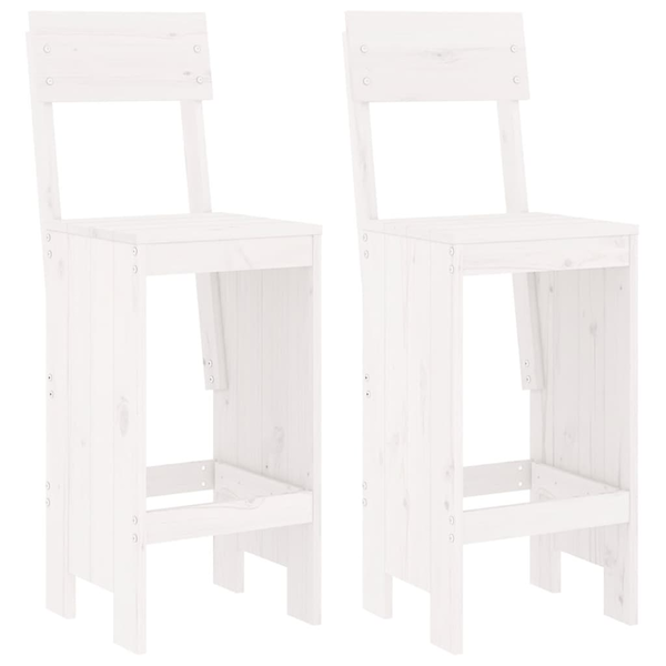 vidaXL Stołki barowe, 2 szt., białe, 40x48,5x115,5 cm, drewno sosnowe