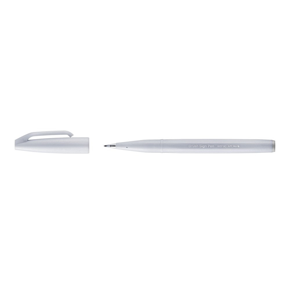 Pentel Ecsettoll, kalligrafikus hajlékony hegyű világosszürke (SES15C-N2X) (SES15C-N2X)
