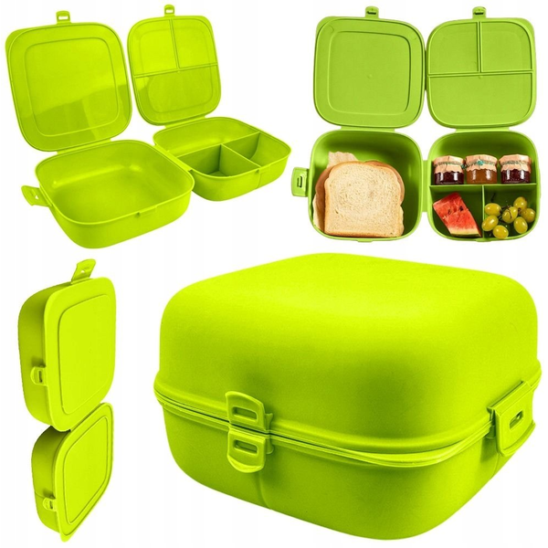 Aptel Pojemnik Lunchbox Dzielony 3 Komory 14 L VILDE z Klipsami 16 x 16 cm