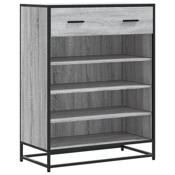 szürke sonoma szerelt fa és fém cipőszekrény 75 x 38 x 97,5 cm