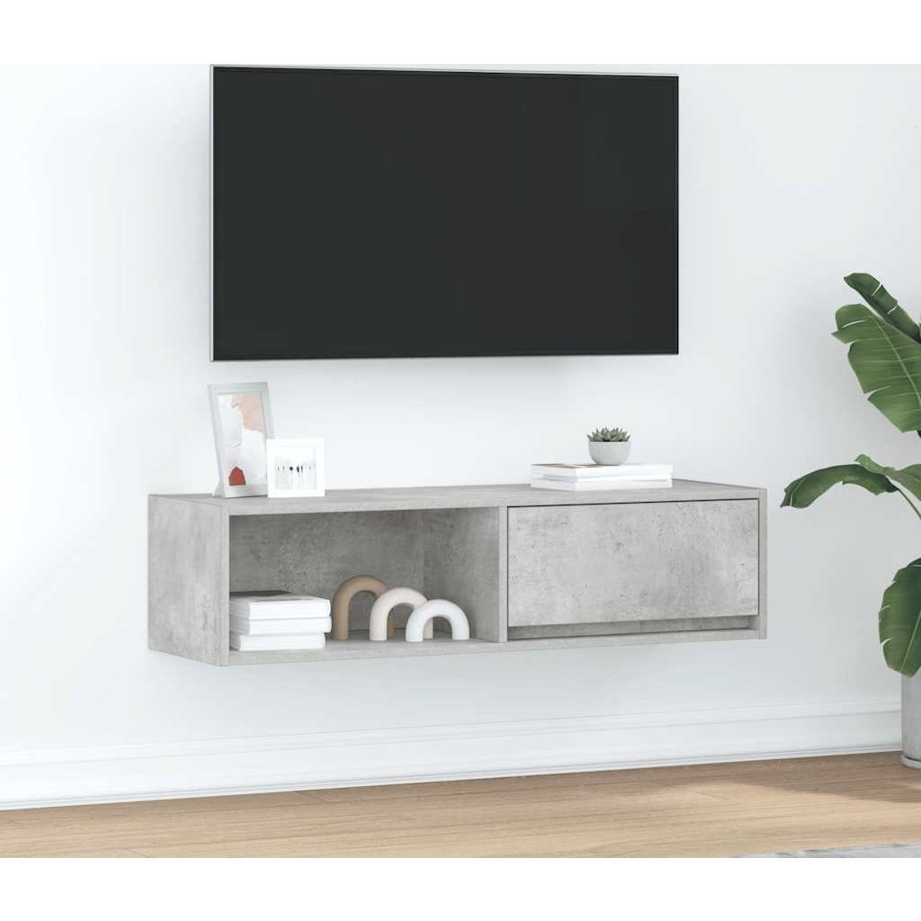 betonszürke szerelt fa TV-szekrény 100x31x25,5cm (861478)