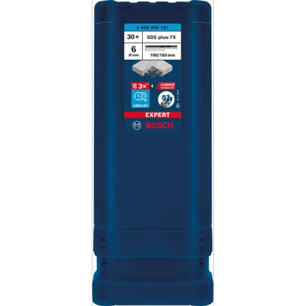 Bosch Accessories EXPERT SDS plus-7X 2608900181 Kalapácsfúró 30 részes 6.00 mm Teljes hossz 165 mm SDS-Plus 30 db