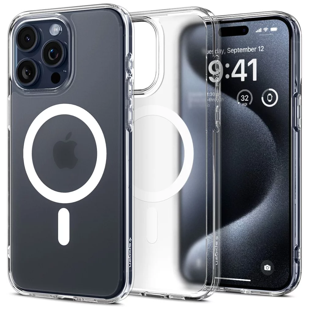 Spigen Ultra Hybrid (MagFit) iPhone 15 Pro tok áttetsző-fehér (ACS06719) (ACS06719)