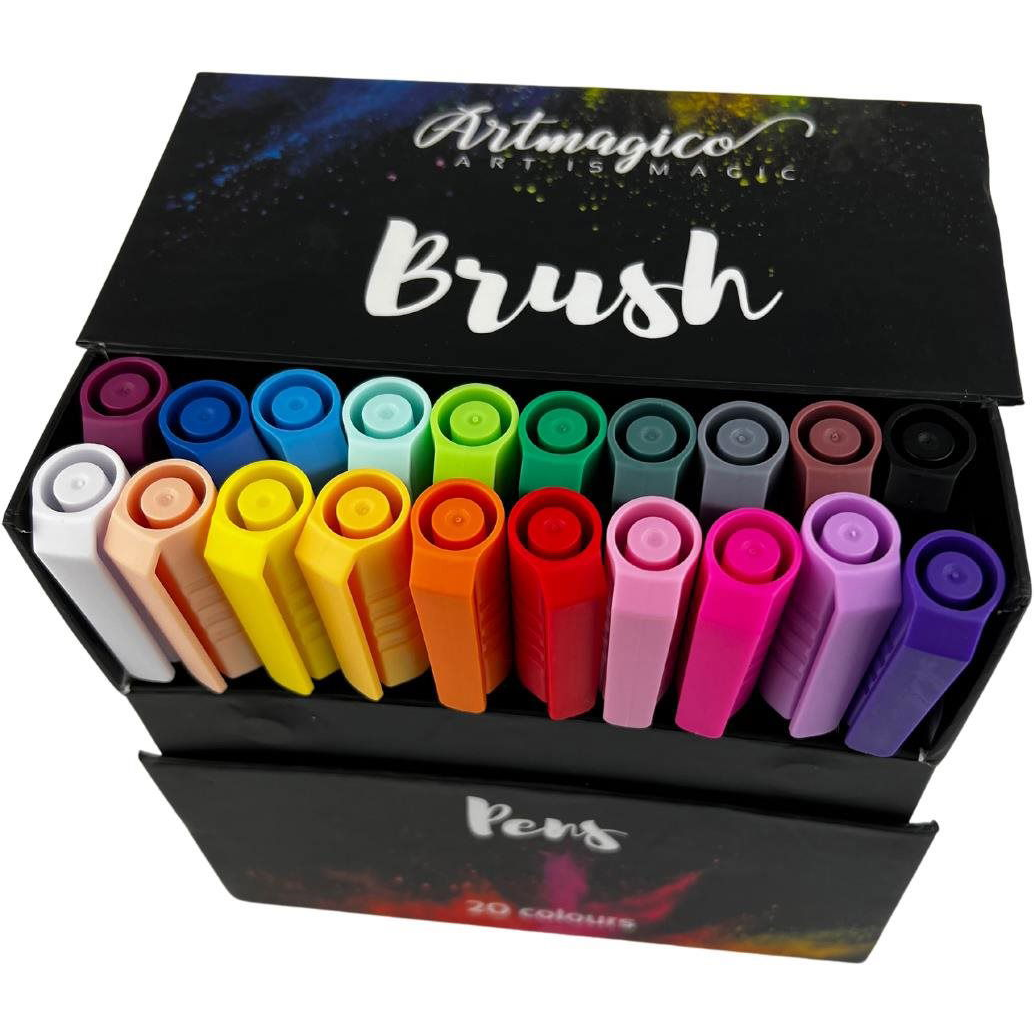 Artmagico Brush pens 20 ks základních barev (376)