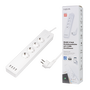 Смарт разклонител LogiLink SH0104, Wi-Fi, 4 гнезда, 4xUSB 5 V/4 A макс. 20 W, IP20, Tuya съвместим, H05VV-F 3G 1.5 мм ², Кабел 1.8 м, Бял