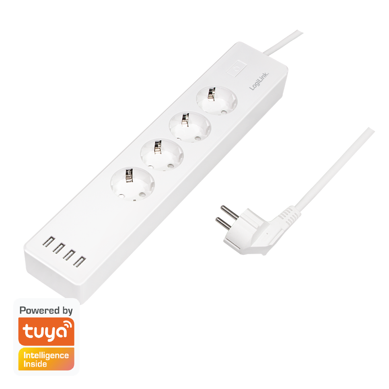 LogiLink SH0104 230V WiFi Smart elosztó 4 aljzatos 1.8m - Fehér (SH0104)