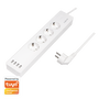 Смарт разклонител LogiLink SH0104, Wi-Fi, 4 гнезда, 4xUSB 5 V/4 A макс. 20 W, IP20, Tuya съвместим, H05VV-F 3G 1.5 мм ², Кабел 1.8 м, Бял
