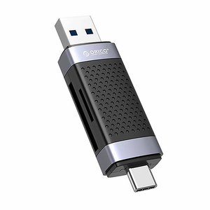 Orico külső TF/SD kártyaolvasó USB+USB-C fekete (CD2D-AC2-BK)