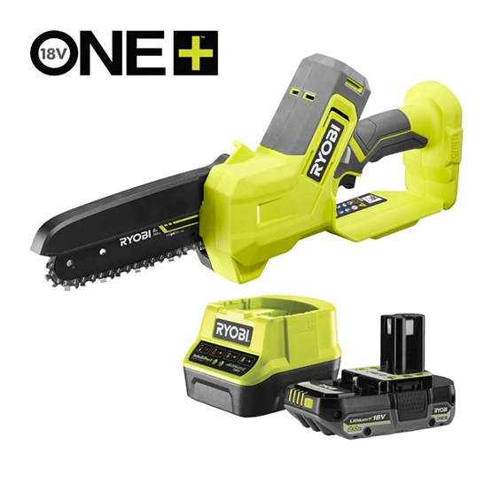 Ryobi RY18PS15A-120 One Plus Akkus mini láncfűrész + 2Ah 18V akkumulátor + Töltő (5133006554)