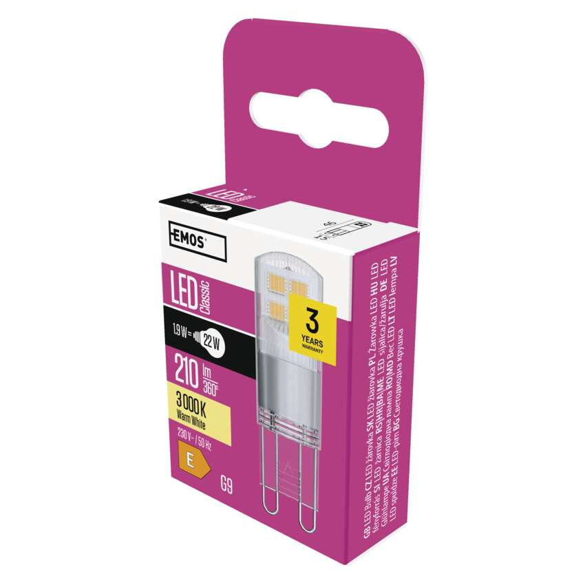 EMOS Classic LED izzó JC G9 1,9W 210lm meleg fehér (DBKF-EMZQ9526)