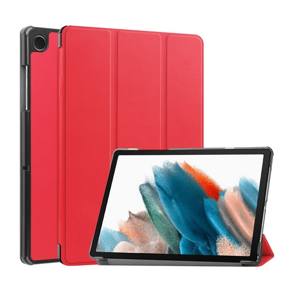 gigapack Tok álló, bőr hatású (aktív FLIP, oldalra nyíló, TRIFOLD, asztali tartó) PIROS Samsung Galaxy Tab A9 LTE (SM-X115) / Galaxy Tab A9 WIFI (SM-X110) " csomagolás" (GP-150665)