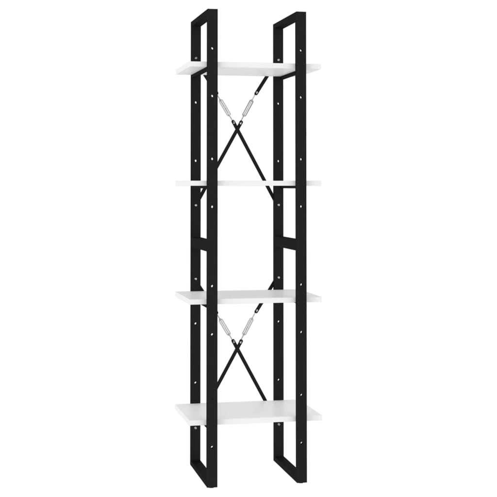 4-szintes fehér forgácslap könyvszekrény 40 x 30 x 140 cm (806417)