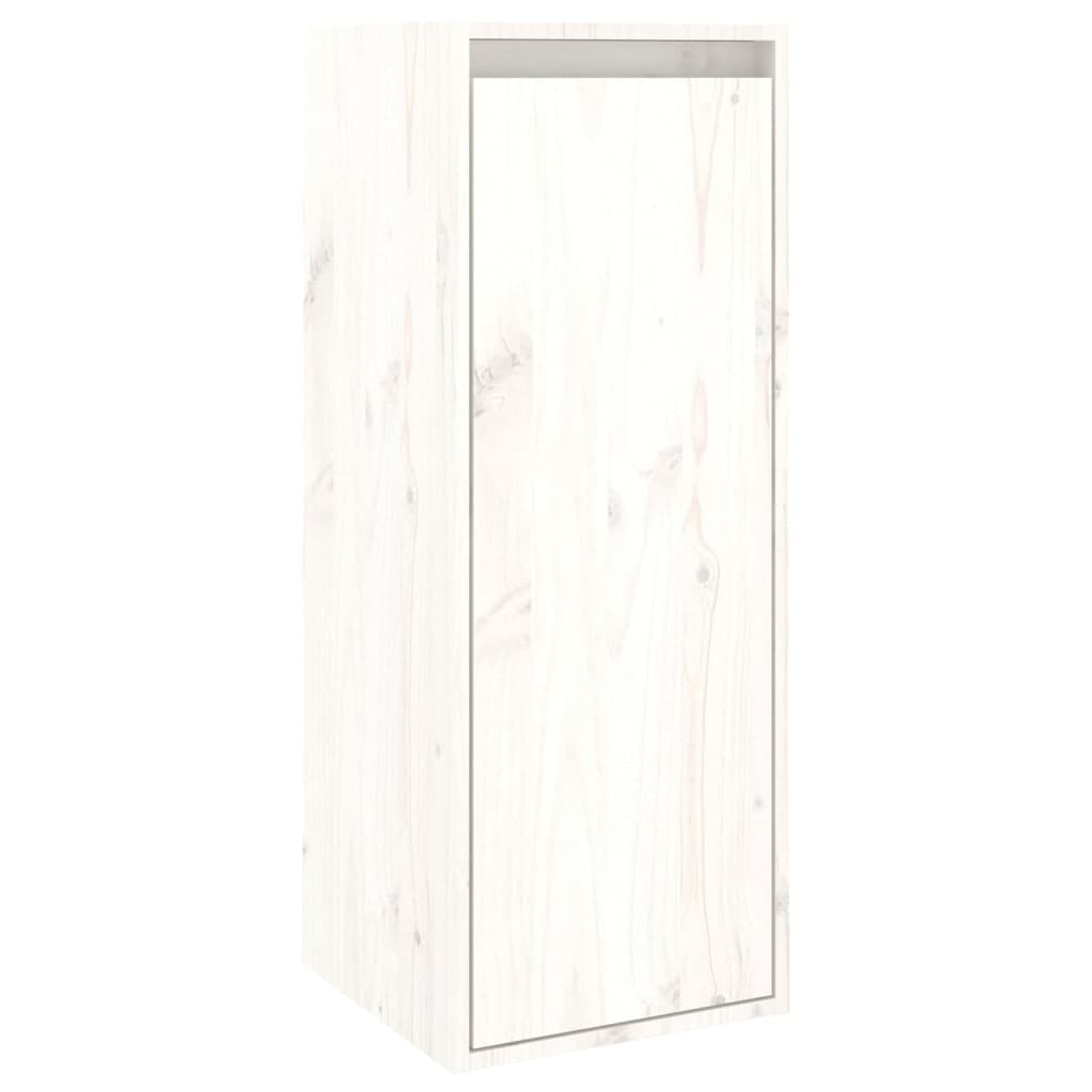 fehér tömör fenyőfa faliszekrény 30 x 30 x 80 cm (813497)