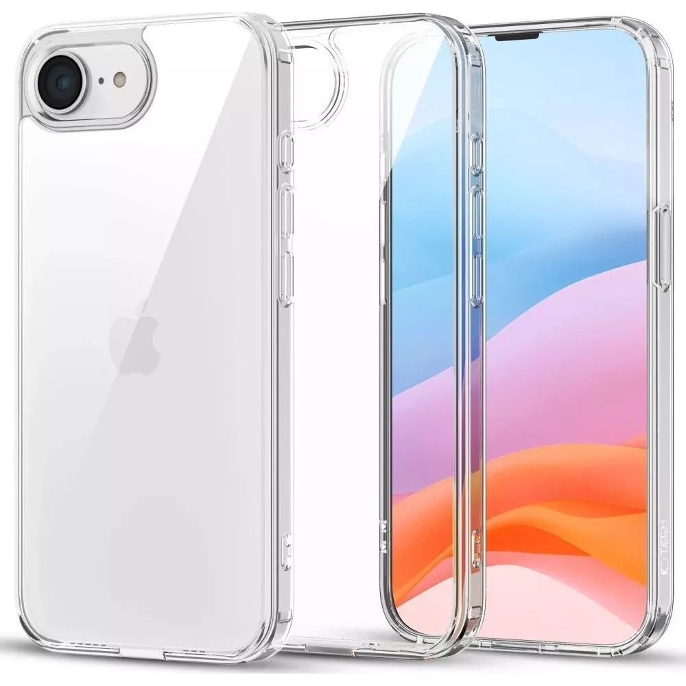 Apple iPhone 16e, Műanyag hátlap védőtok + szilikon keret, FlexAir Hybrid, átlátszó (5906302360185)