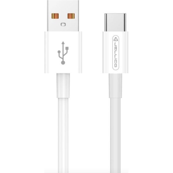 Jellico USB-C adat- és töltőkábel, 3.0 gyorstöltés, 3,1A, 1m, fehér (B1)