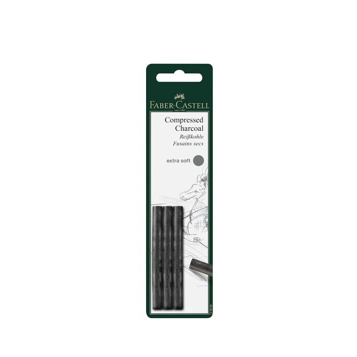 Faber-Castell AG Pitt Extrapuha hengeres szénkréta - fekete (3 db/doboz) (P9210-0365)