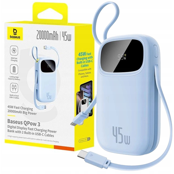 Baseus EnerFill FC21 20000mAh 45W Power Bank digitális kijelzővel