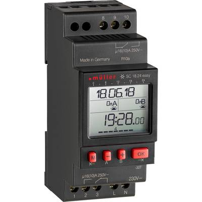 Kalapsínes időkapcsoló óra Digitális Müller SC 18.24 easy NFC 230 V 16 A/250 V (23637)