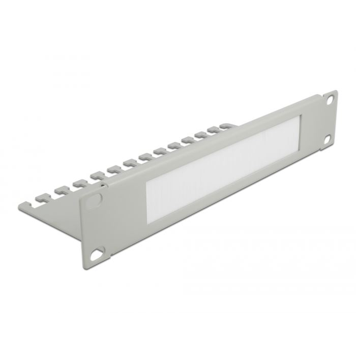 Delock 10” hálózati szekrényekhez kábelrendező fésűs panel 1U szürke (66537) (delock66537)