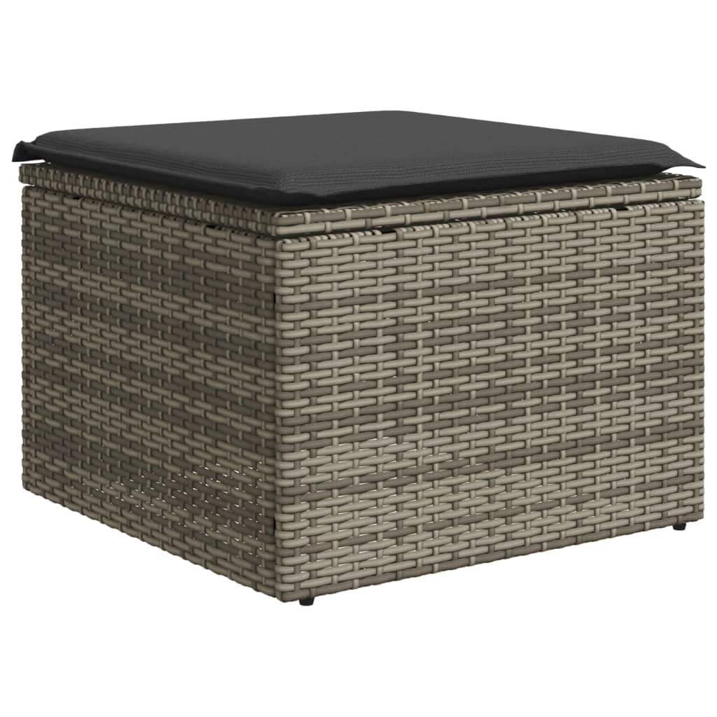 szürke polyrattan kerti szék párnával 55 x 55 x 37 cm (366117)