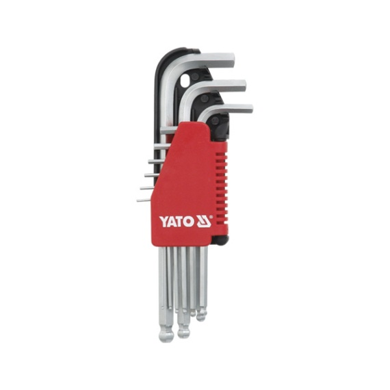YATO Imbuszkulcs készlet, gömbvégű, extra hosszú, 9 db (YT-0506)