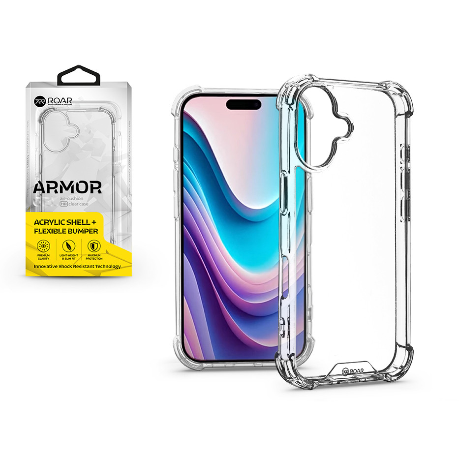 Roar Armor Gel szilikon hátlap - Apple iPhone 16 Plus - átlátszó (KC311734)