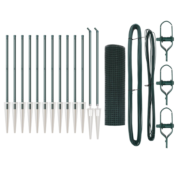 Hegesztett Drótkerítés 13 Cölöppel Zöld 0.4x25 m Acél