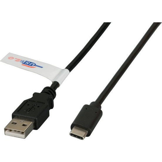 EFB USB2.0 Anschlusskabel A-C,St.-St.,0.5m,schwarz,Premium