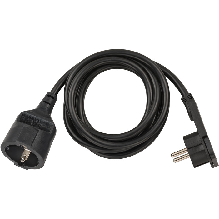 Lapos dugós hálózati hosszabbítókábel, 2 m, fekete, H05VV-F 3G 1,5 mm2, Brennenstuhl 1168980020 (1168980020)