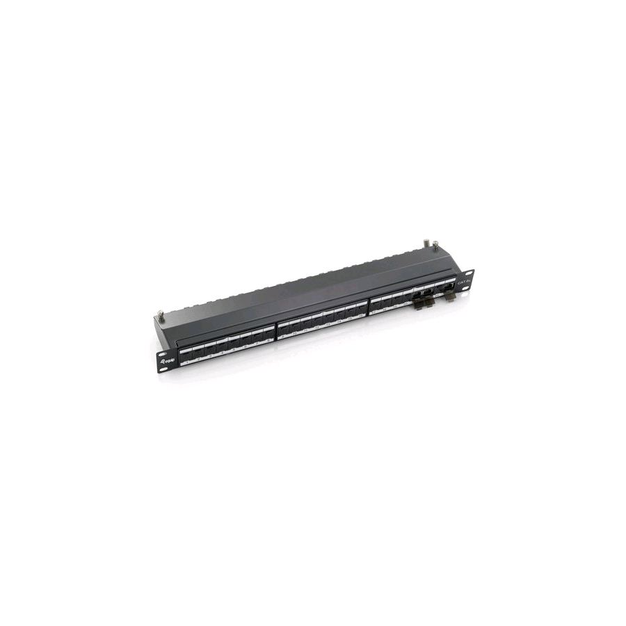 Equip 326624 Cat6A patch panel 24 port 1U árnyékolt fekete (326624)