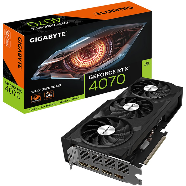 Gigabyte GV-N4070WF3OC-12GD videókártya NVIDIA GeForce RTX 4070 12 GB GDDR6X