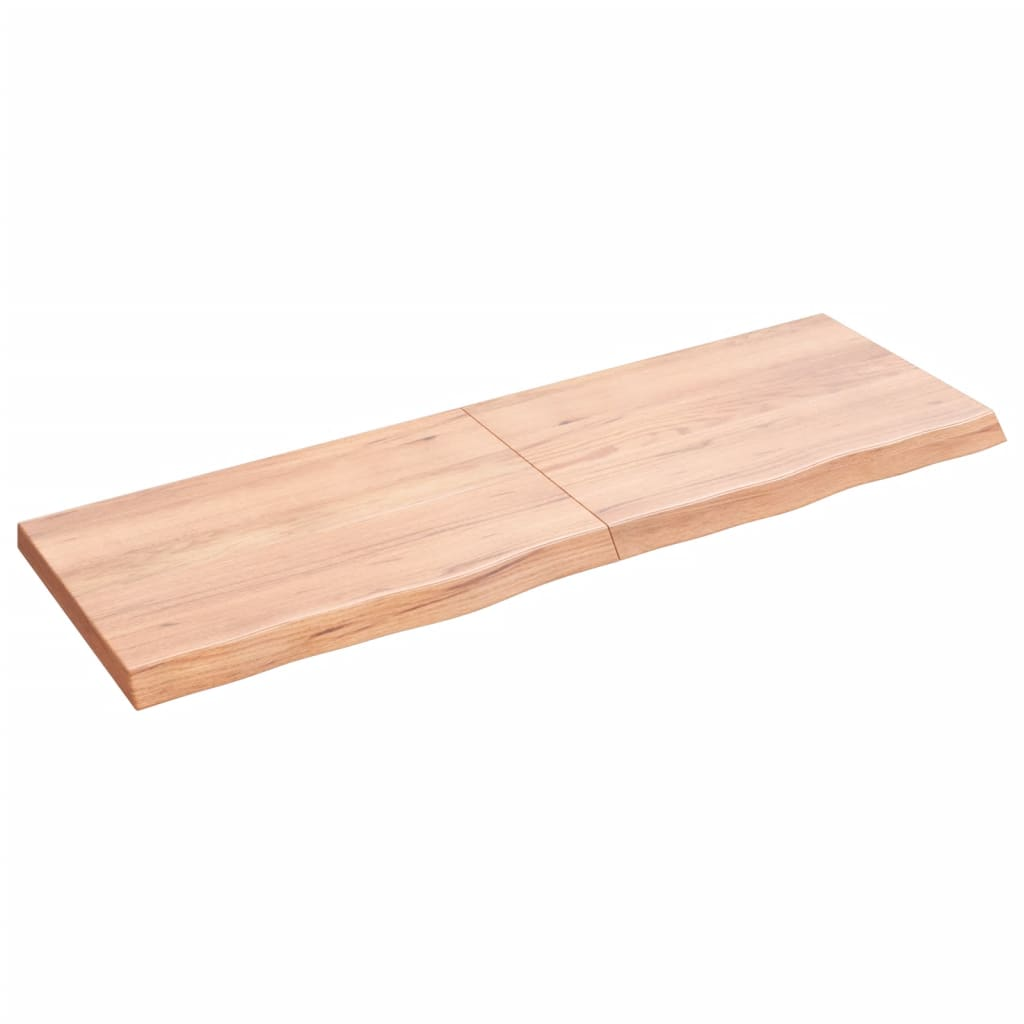 világosbarna kezelt tömör tölgyfa fali polc 120 x 40 x (2-4) cm (363694)