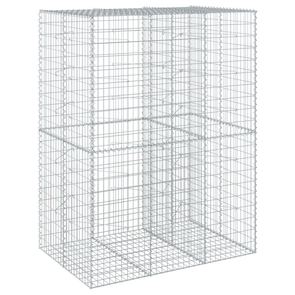horganyzott vas gabion kosár fedéllel 150 x 100 x 200 cm (3295226)